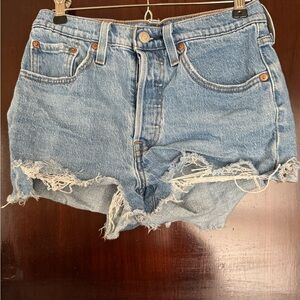 Levi Strauss & Co 501 Blue Distressed Jean Shorts